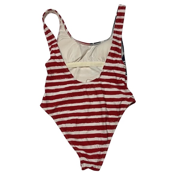 Xhilaration American Flag One Piece Swimsuit Juniors M Patriotic 4th of July NWT - Picture 4 of 4